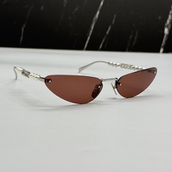 NEW GUCCI SUNGLASSES SILVER CAT EYE WOMEN EYEWEAR GUCCI GG1920S 002 main image 5
